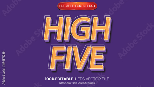 3d text effect high five theme