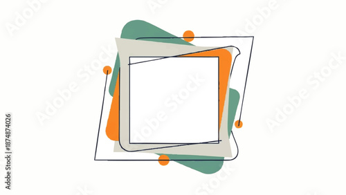 Abstract Geometric Shapes with White Frame.