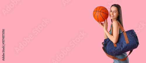 Sporty young woman with bag...