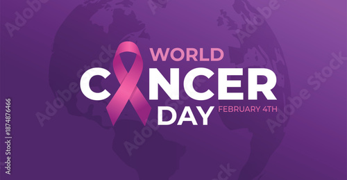 World Cancer Day concept vector illustration.