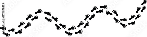 Footprint trail silhouette clipart for walking path designs, tracking graphics, adventure themes, crafts, decals, and nature projects