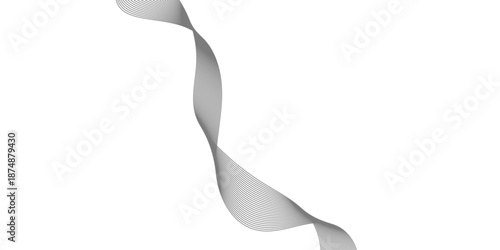 A 3d silver metal spoon and fork design features elegant liquid waves and light curves on a black object background for a modern art illustration