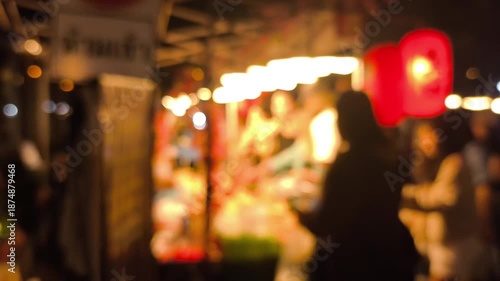 Blurred street food in Chiangmai Thailand.