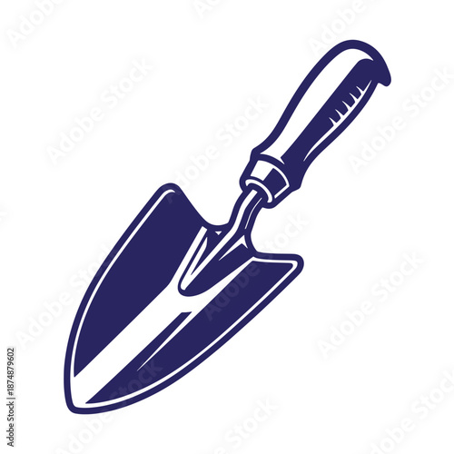 Trowel gardening tool for digging and scooping soil isolated on white background