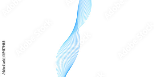 Abstract blue smoke patterns create a colorful wave design with smooth purple swirls and flowing light curves on a white backdrop illustration
