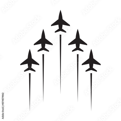 acrobatic jet plane flat icon vector