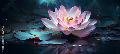 realistic photo of a glossy lotus,generative AI