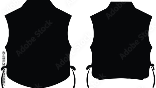 A teal sleeveless vest with collar and pockets on a white background