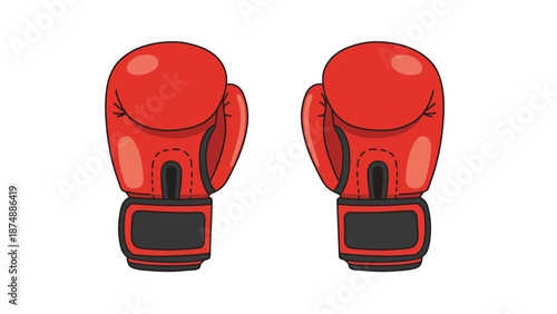 A pair of red boxing gloves on a white background for fitness