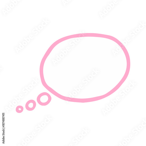 Pink Hand-Drawn Thought Bubble