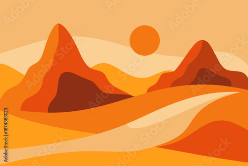 Abstract Sahara Desert Vector Illustration