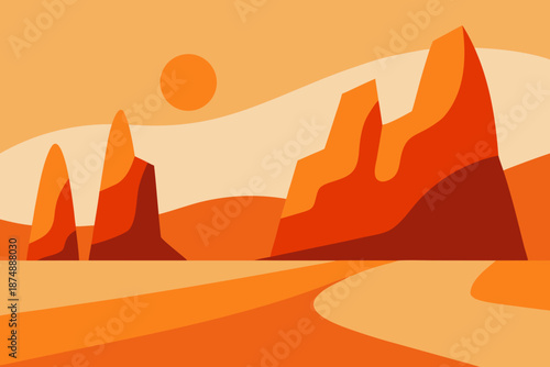 Abstract Sahara Desert Vector Illustration