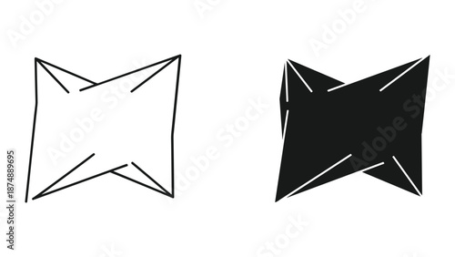 Geometric Shape Illustration - Black and White Design
