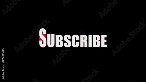 Subscribe text animation in RGB colors with wavy echo style