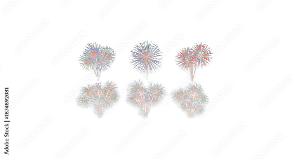 Obraz premium Vibrant Pyrotechnic Reflections on Black Background - Celebration Abstract Art