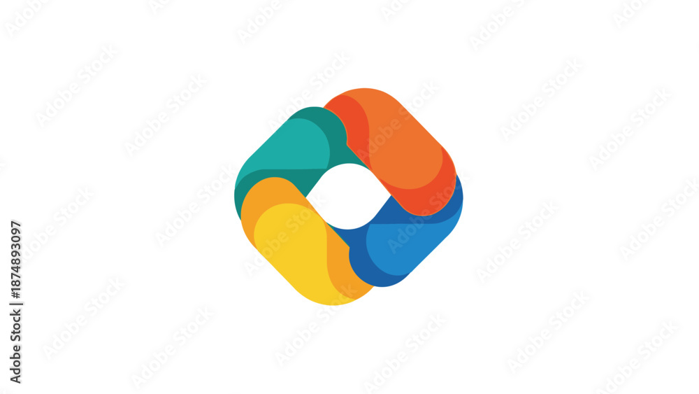 Fototapeta premium Multicolored Ring with Interconnected Segments.
