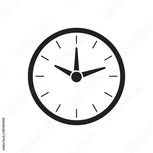 Clock icon vector design template on white back ground