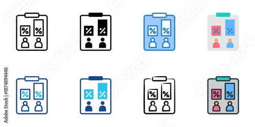 Exit Polls icons set multiple style collection. Editable stroke 
