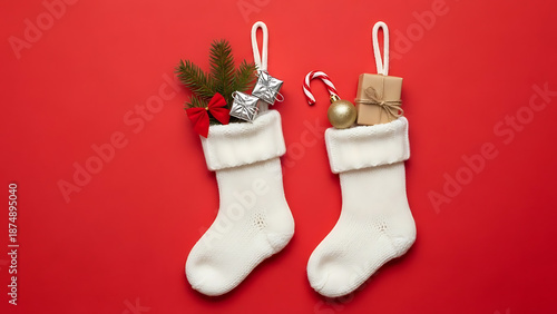 christmas sock on white background