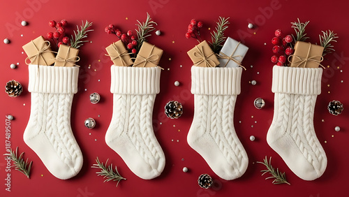 christmas decoration on wooden background