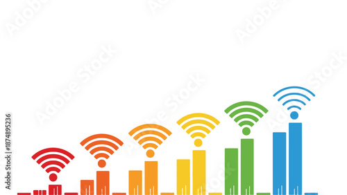 A colorful graphic illustrating the growth of wireless internet connectivity