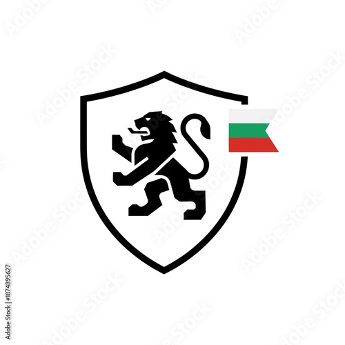 Lion shield emblem with Bulgarian flag a symbol of national pride