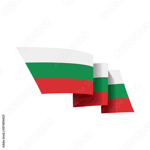 Bulgarian national flags arranged in a dynamic diagonal composition