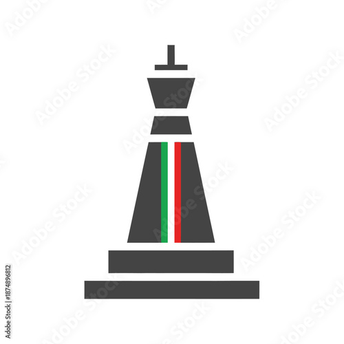 Chess king piece with Bulgarian flag colors representing strategy