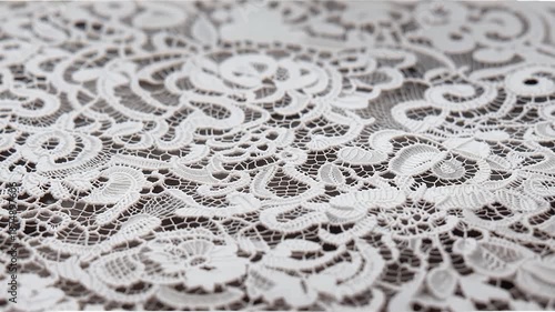 Close Up Lace Pattern Revealing Delicate Intricate Textile Details.