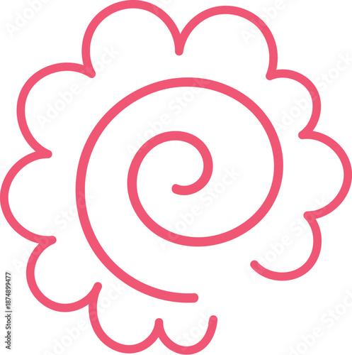 赤い手書きの線の花丸　ベクターイラスト素材