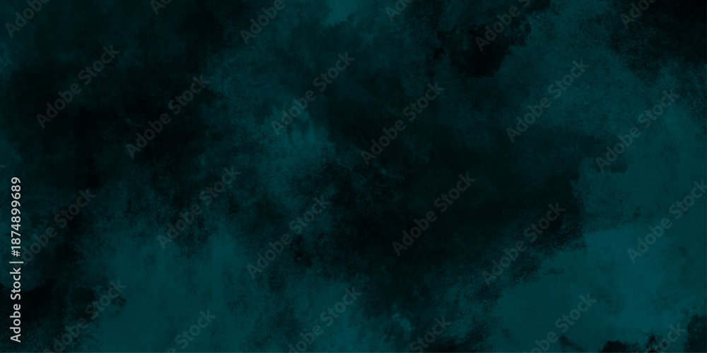 Naklejka premium abstract cloud and vapor texture background. Black and Green smoke aquarelle smudge illustration smooth grungy smokey light pastel colors ink glow. Teal color powder explosion 
