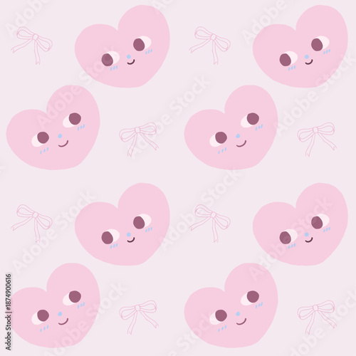 かわいい個性定期なキャラクターのカップルをイメージしたパターン背景