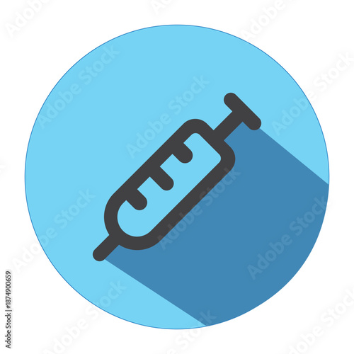Illustration vector graphic of  Medical Syringe Icon | Circle flat Icon