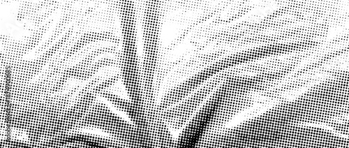 Halftone crumpled plastic texture. Old creased cellophane overlay. Dotted rough wrinkled background. Aged crumpled surface in comic pop art style. Grainy cartoon gritty wallpaper. Vector