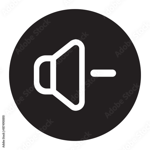 Volume Down Audio Control Icon | Circle Line Icon