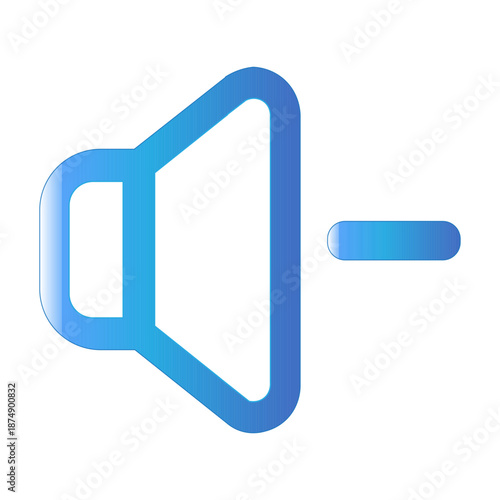 Volume Down Audio Control Icon | Gradient Icon