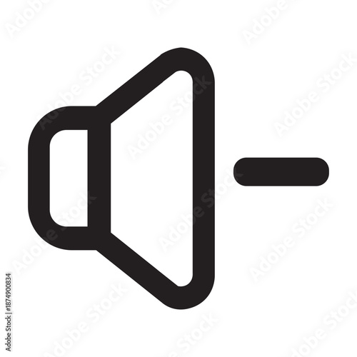 Volume Down Audio Control Icon | Line Icon
