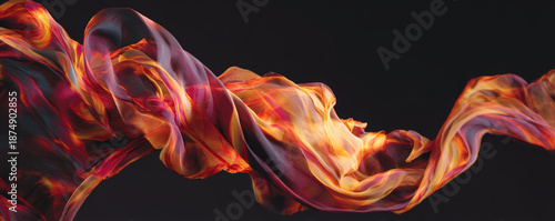 Abstract flame smoke fabric wave motion orange red black background abstract flame smoke fabric wave motion orange red black background flowing