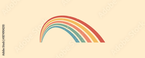 Stripe rainbow groovy. Abstract and vintage poster art with expressive wavy lines. Retro inspired wall decor or prints. Vector illustration.