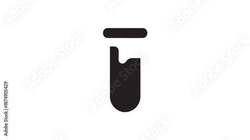 Medical Tube Glyph Icon Model for Healthcare and Laboratory Use