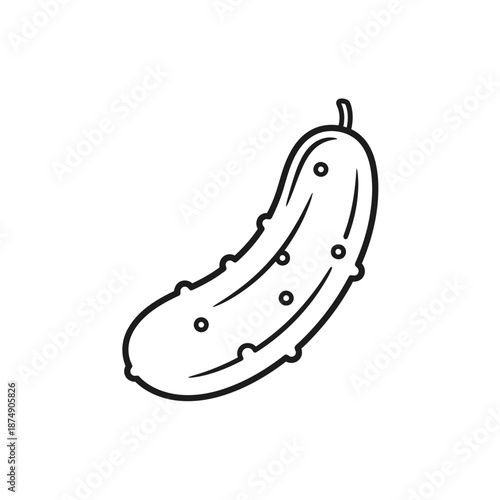 Outline drawing of a pickle on a white background