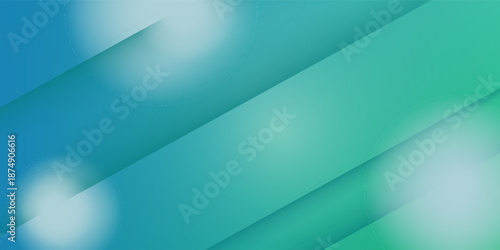 abstract green background with lines, Panoramic template banner and copy space for text or image.