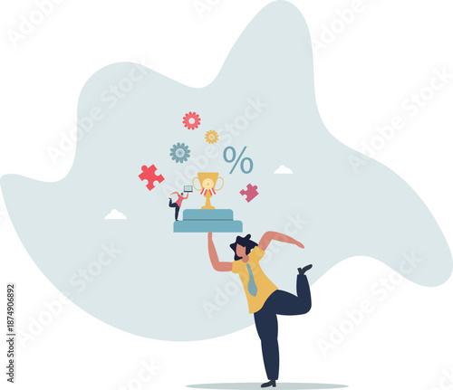 Gamification method for motivation and fun process.Bonus prize,life and employment of people.