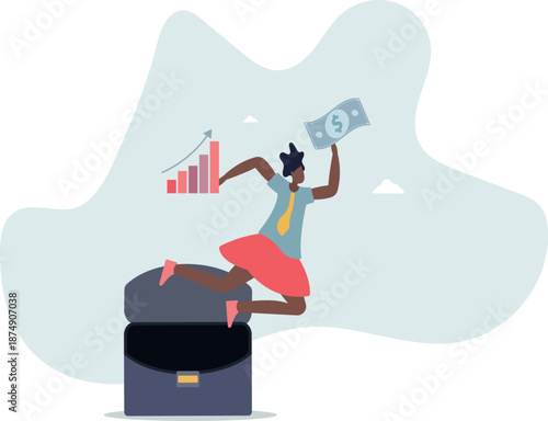 Investment profit growth, financial advisor or wealth management, make money to get rich or increase earning or income concept.life and employment of people.