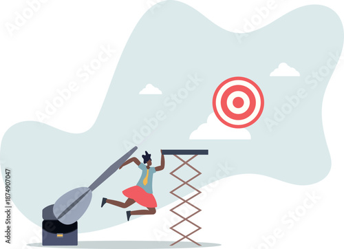 Dream big aim high, ambition and challenge to success in business,life and employment of people.