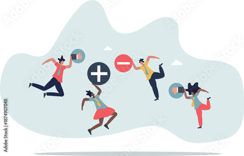 Pros and cons as various feedback opinion comparison.life and employment of people.