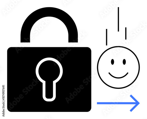Cybersecurity concept. Cybersecurity highlighted with a lock icon and secure data transfer . Cybersecurity vital for protecting personal information in digital communication, apps, fintech, data
