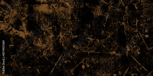 Eerie black background with billowing brown smoke on black background. old style dark brown grunge texture, brush painted . Old and grainy orange paper texture, vector,	