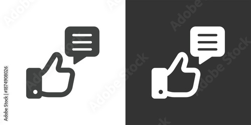 Positive Review icon. Solid glyph series icon