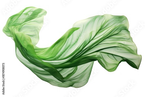 Tropical leaves fabric green leaf white background.